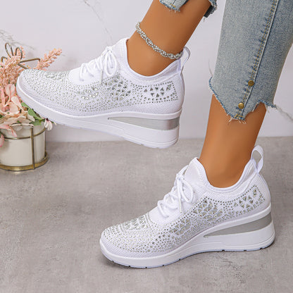 🔥 50% de descuento por tiempo limitado - Zapatos ortopédicos con cordones de diamantes de imitación - Diseño ergonómico ✅ Haz que tu caminata sea más cómoda