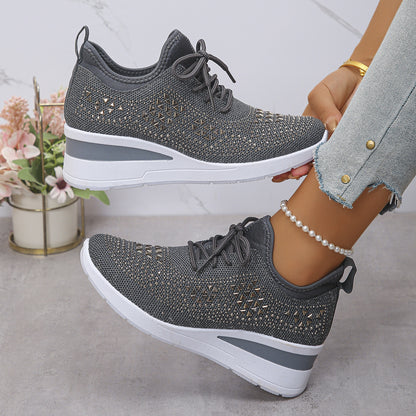 🔥 50% de descuento por tiempo limitado - Zapatos ortopédicos con cordones de diamantes de imitación - Diseño ergonómico ✅ Haz que tu caminata sea más cómoda