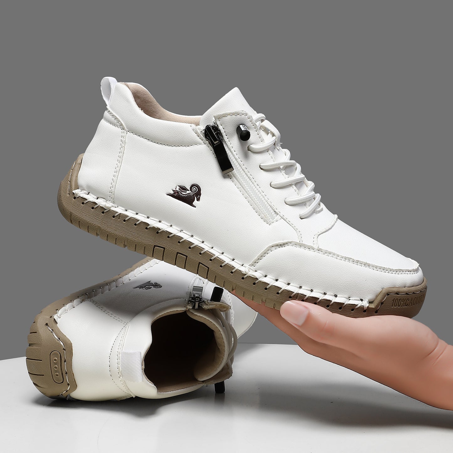 ⏰Último día 50% de descuento🔥Zapatos ortopédicos unisex de cuero de becerro👞Duraderos, antideslizantes | Impermeables | Soporte para el arco del pie | Alivio del dolor