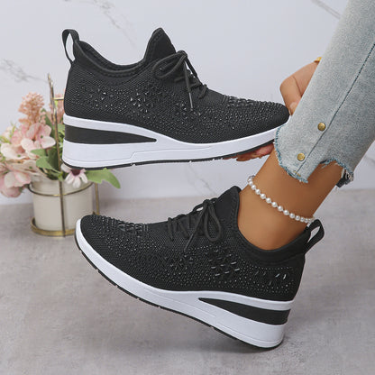 🔥 50% de descuento por tiempo limitado - Zapatos ortopédicos con cordones de diamantes de imitación - Diseño ergonómico ✅ Haz que tu caminata sea más cómoda