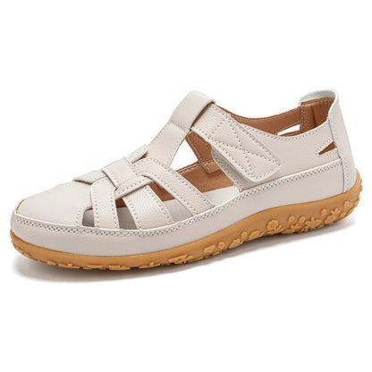 Sandalias ortopédicas de cuero estilo retro para mujer