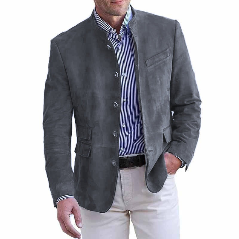 ⭐Último día con 50% de descuento-  Chaqueta de cuero vintage de largo medio para hombre de la serie