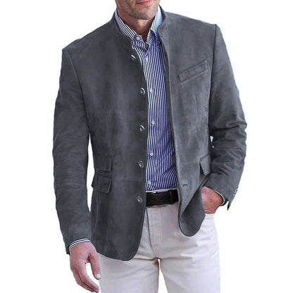 ⭐Último día con 50% de descuento-  Chaqueta de cuero vintage de largo medio para hombre de la serie