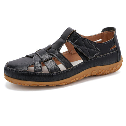 Sandalias ortopédicas de cuero estilo retro para mujer