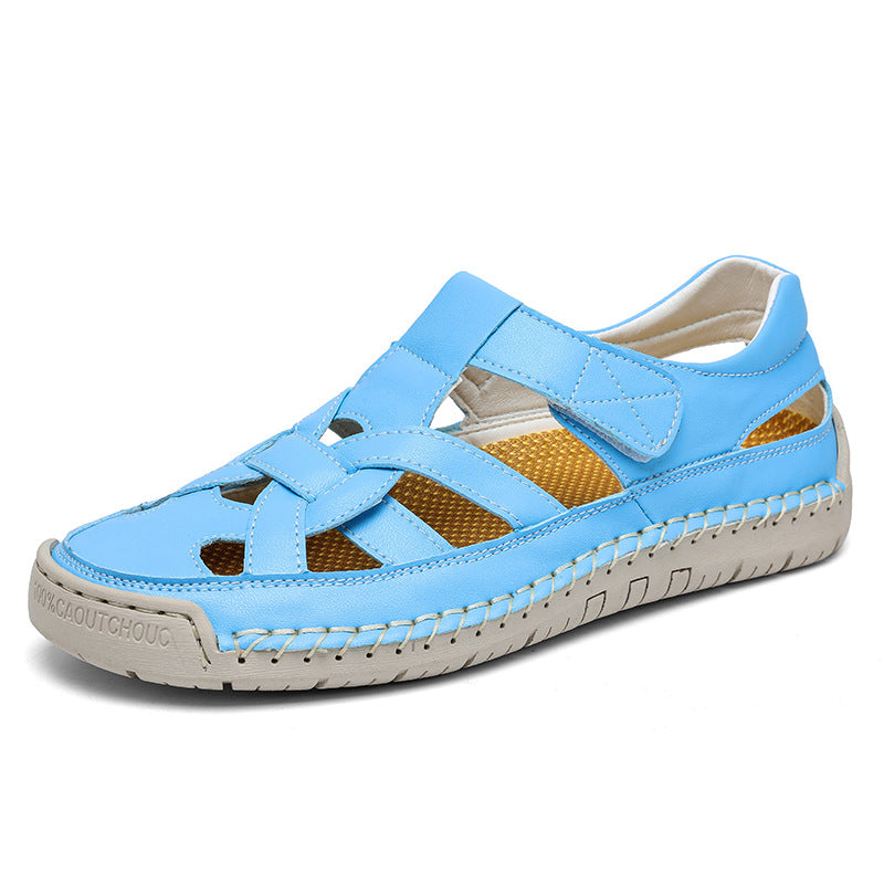 🔥Oferta de verano🔥 Sandalias unisex de piel con cierre de velcro – Calzado informal y playero transpirable para el verano