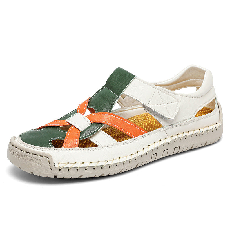 🔥Oferta de verano🔥 Sandalias unisex de piel con cierre de velcro – Calzado informal y playero transpirable para el verano