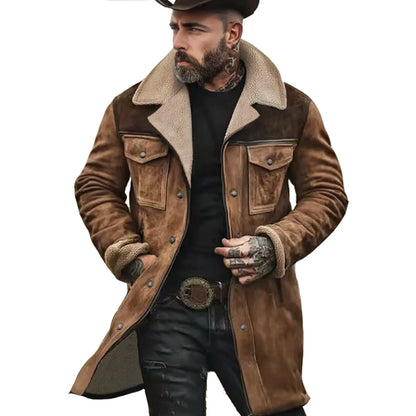 🔥Ofertas especiales de año nuevo 2026-Chaqueta de exterior vintage para hombre con forro polar de ante