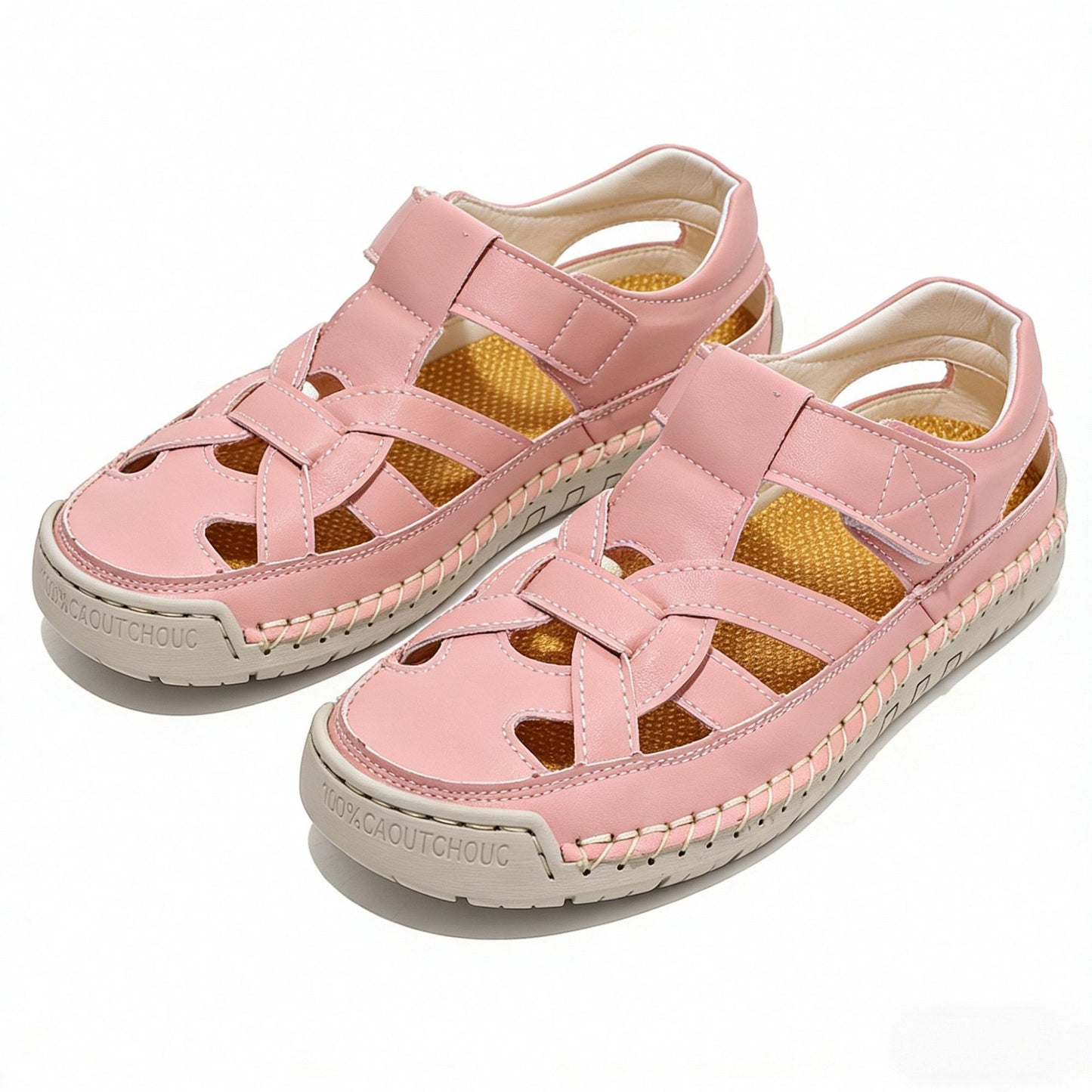 🔥Oferta de verano🔥 Sandalias unisex de piel con cierre de velcro – Calzado informal y playero transpirable para el verano
