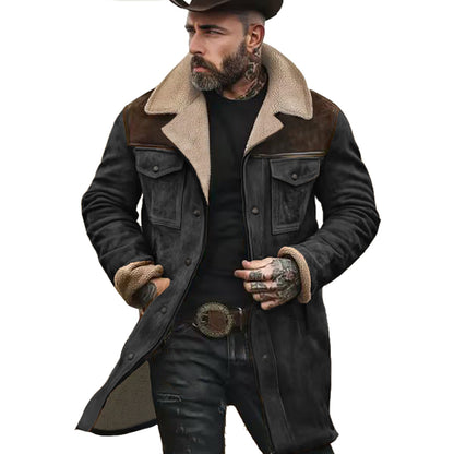 🔥Ofertas especiales de año nuevo 2026-Chaqueta de exterior vintage para hombre con forro polar de ante