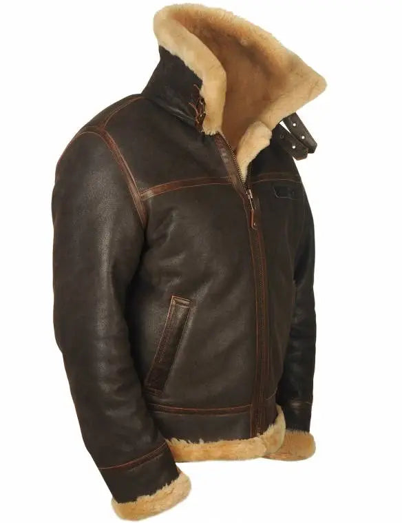 🔥Ofertas de Año Nuevo 2026 - ¡Último día de descuento! Chaqueta bomber de piel de oveja B-3