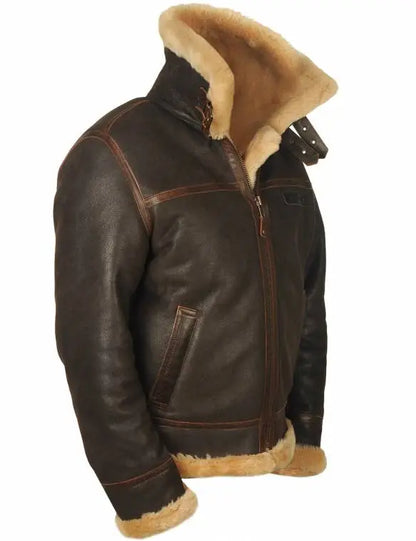 🔥Ofertas de Año Nuevo 2026 - ¡Último día de descuento! Chaqueta bomber de piel de oveja B-3
