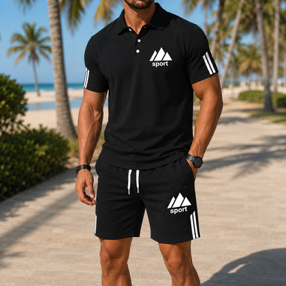 ⏰ Último día: ¡50% de descuento! 🔥 – Conjunto de verano para hombre con polo y pantalón corto