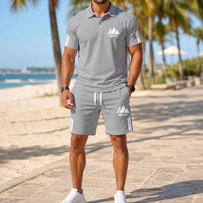 ⏰ Último día: ¡50% de descuento! 🔥 – Conjunto de verano para hombre con polo y pantalón corto