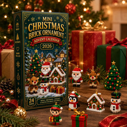 ⏳ Último día: 49 % de descuento – 🎄 Mini calendario de Adviento de 24 días con adornos navideños para armar | 24 adornos festivos únicos para construir, colgar y conservar 🧱