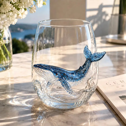 🔥 🔥Último día: 49% de descuento – 🌊 Colección de cristalería 3D con motivos marinos
