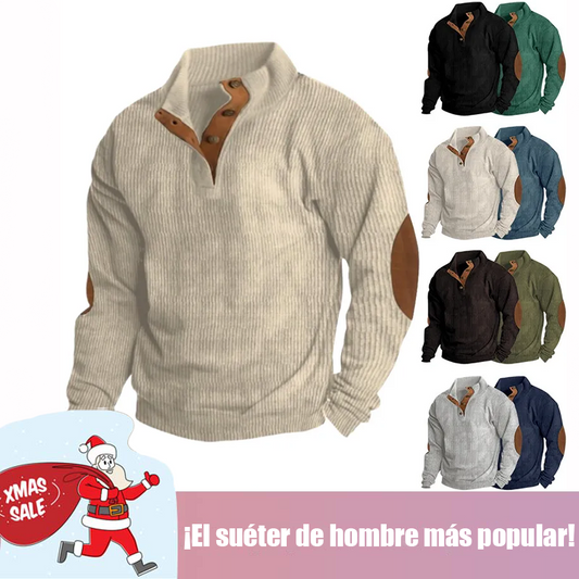 🔥 Ofertas especiales de año nuevo 2026-Sudadera de manga larga con cuello alto estilo retro para hombre