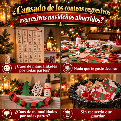 ⏳ Último día para ahorrar un 49 % – 🎄 Calendario de Adviento con mini adornos navideños | 24 sets de construcción festivos y únicos con colgadores; perfectos para decorar árboles de Navidad, coronas y otros adornos festivos 🧱