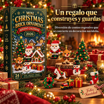 ⏳ Último día para ahorrar un 49 % – 🎄 Calendario de Adviento con mini adornos navideños | 24 sets de construcción festivos y únicos con colgadores; perfectos para decorar árboles de Navidad, coronas y otros adornos festivos 🧱